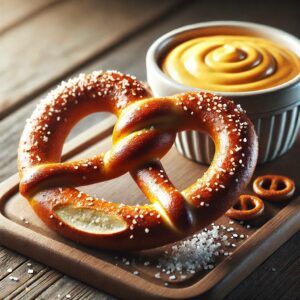 pretzel with cheese dip 