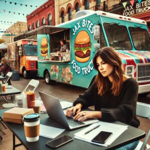 food truck owner writing a press release